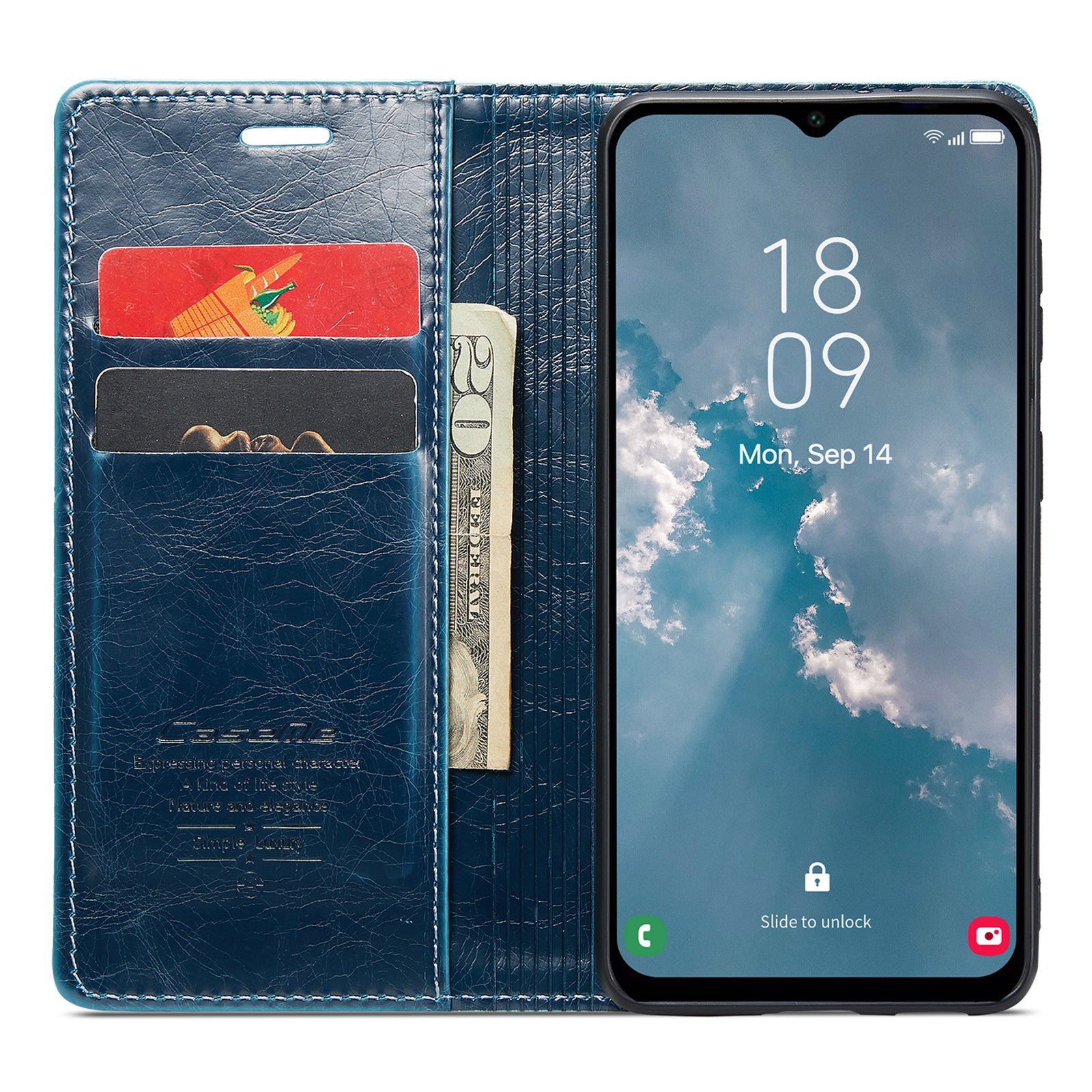 CASEME 003 Series PU Leather Phone Cover For Samsung Galaxy A54 5G Waxy Texture Magnetic Drop-proof Phone Case with Wallet Stand CASEME 003 Series PU Leather Phone Cover For Samsung Galaxy A54 5G Waxy Texture Magnetic Drop-proof Phone Case with Wallet Stand